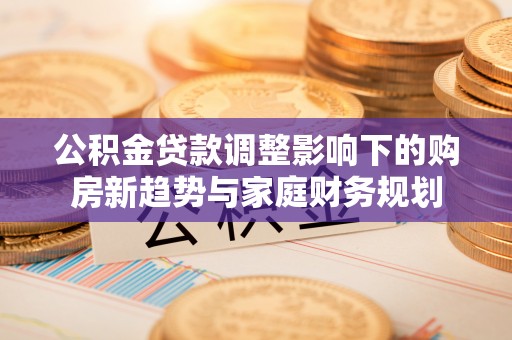 水里公积金贷款调整影响下的购房新趋势与家庭财务规划