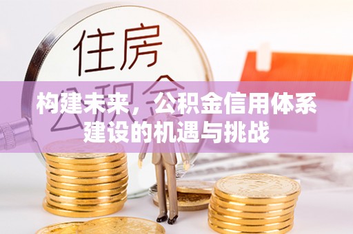 水里构建未来，公积金信用体系建设的机遇与挑战